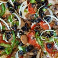 Combo Pizza · Vegan and gluten free options available. Pepperoni, Italian sausage, meatballs, mushrooms, g...