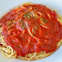 Spaghetti With Marinara · Spaghetti served in our homemade marinara sauce.