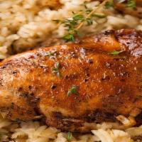 Roasted Chicken Breast Plate · Half chicken withg rice
