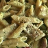 Pasta Primavera · Vegan. Sauteed vegetables with homemade marinara sauce and penne pasta