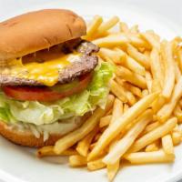 Jim'S Famous Burger Special · 1/4 Lb Hamburger +Fries+Drink