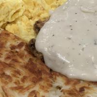 Sandy'S Best Country Fried Steak · Served with mashed potatoes, gravy, and corn.