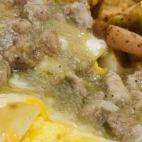 Pancho Villa Breakfast Enchilada'S With Chili Verde · With side of sour cream. Add  Avocado for an additional charge.