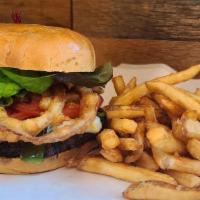 Bandido Burger Lunch · Spicy jalapeños and black pepper crusted patty, pepper jack cheese, chipotle aioli, lettuce,...