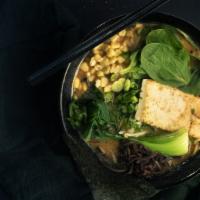 Vegetable Ramen · (Miso Broth)
Tofu, Bok choy, Spinach, Corn, Negi, Bean sprouts