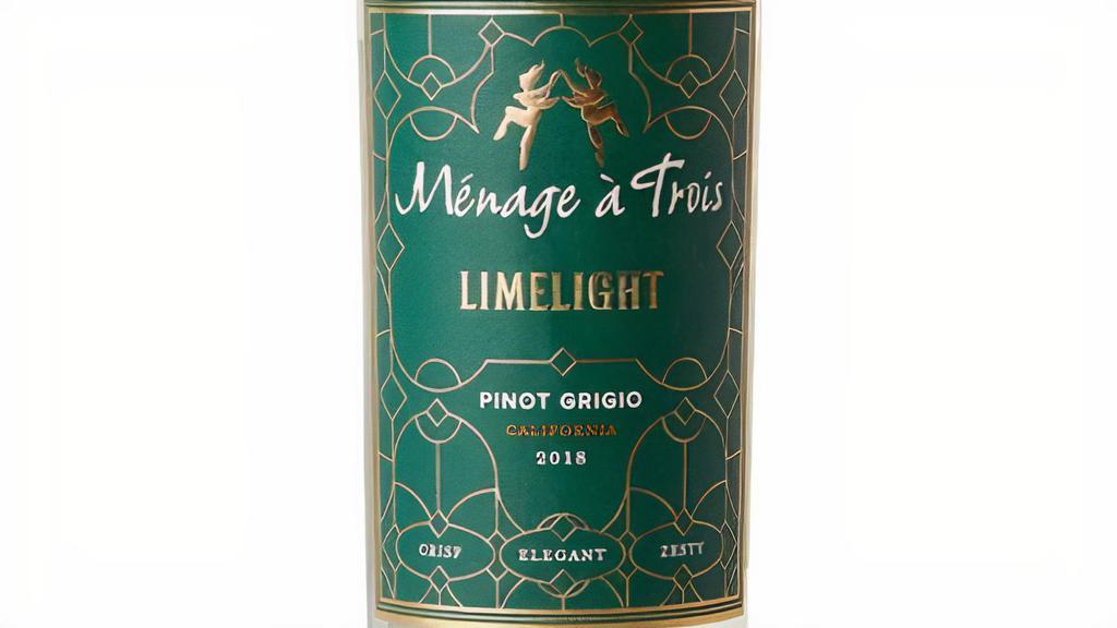 Menage A Trois Limelight · Some white wines are quiet and shy, with flavors that whisper modestly from the glass, happily playing a supporting role. While we love subtlety, when our glass is empty we want a wine that craves the spotlight, a wine that was born to steal the show: introducing Ménage à Trois Limelight.