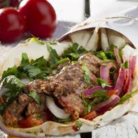 Beef Lule Wrap · Hummus, Lettuce, Tomato, Onion and Tahini(white sauce)