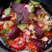 Tomato Salad · tomato smoked white soy vinaigrette, diakon, lettuces