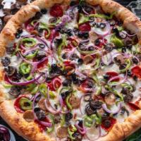 House Special Pizza* · Red sauce, mozzarella, beef pepperoni, Italian sausage, mushrooms, green peppers, red onions...