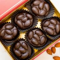 Mini Almond Bark Box (12) · Silky caramels dipped in chocolate and topped with salt. One box per order. 12 pieces per box.