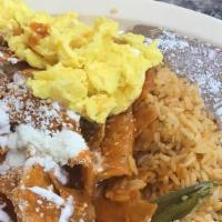 Chilaquiles And Eggs Platter · 