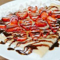 Strawberry Nutella Crepes · It comes with strawberry, nutella, whip cream and sugar powder (no chocolate syrup or Lecher...