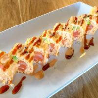Sunset Roll · No rice, soy wrap: 8 pcs. In: shrimp tempura, spicy tuna, crab meat, cucumber avocado.