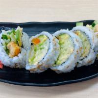 Veggie Crunchy Roll (5Pc) · Vegetable Tempura, Cucumber, Avocado, Kaiware Sprouts, Spicy Mayo