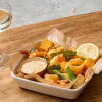 Fritto Misto · argentinian red shrimp | calamari. polenta fries | sage | green beans | spicy aioli