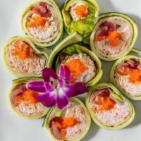 Havana Pearl · In: assorted fish and krab. Top: masago, soy paper, and wrapped in cucumber. Ponzu. These it...