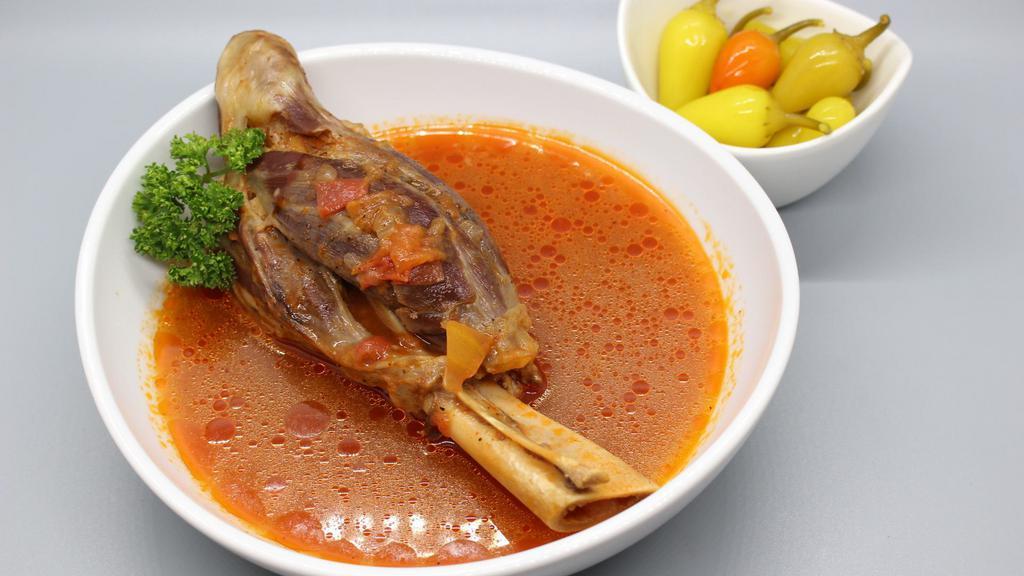 Lamb Shank · Slow cooked lamb shank from New Zealand for a great taste with our seasoning and fresh herbs. 
Gluten-Free