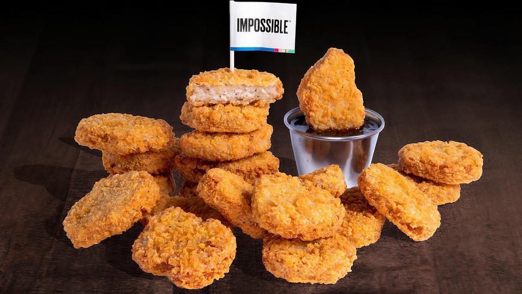 20 Piece Impossible™ Chicken Nuggets · 20 Crispy fried Impossible™ chicken nuggets; served with choice of dipping sauce