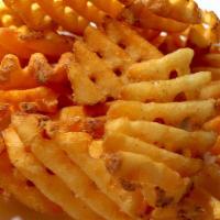 Spice Fries · Yummy seasoned waffle fries with a crunch in every bite.