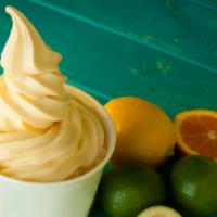 Pineapple Dole Whip Pint · Creamy frozen pint of pineapple Dole Whip for dessert.