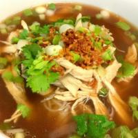 Noodle Soup · rice noodle soup with choice of chicken, beef, or pork w/ bean sprout and onion.