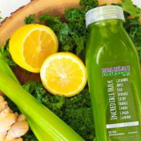 The Incredible Hulk Juice · Cucumber, Apple, Kale, Spinach, Celery, Orange, Lemon, Ginger & Cayenne