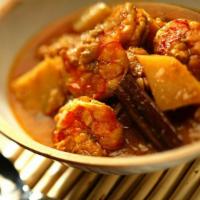 Shrimp Vindaloo · Shrimp (boneless) cooked with young potatoes in a hot and spicy sauce.