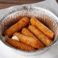 Mozzarella Sticks (6 Pieces) · 6 large mozzarella sticks served with homemade marinara.