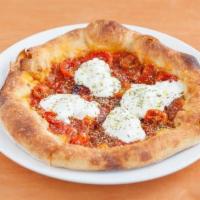 Burrata Pizza · Pomodoro, Cherry Tomatoes, Sicilian Oregano and Puglia Burrata that is served on the side. S...
