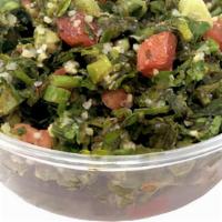 Tabouli Salad · Italian parsley, tomato, bulgar wheat, onion, olive oil, lemon, and salt.