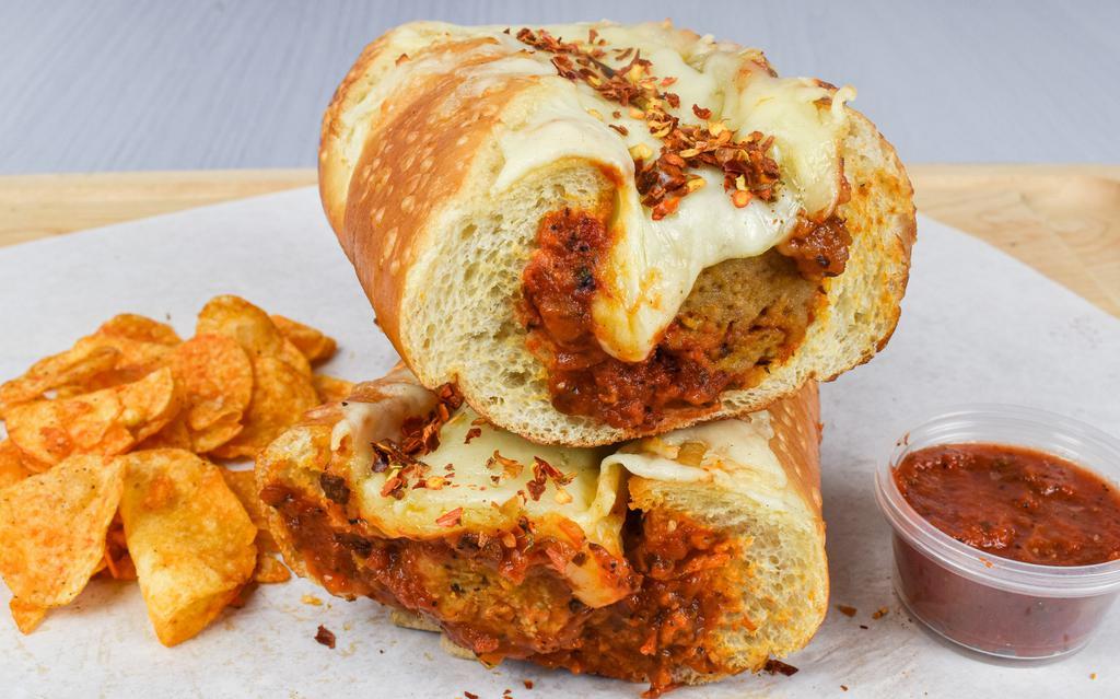 Meatball Sandwich (Medium) · Meatballs in our homemade spaghetti sauce topped off with mozzarella cheese.