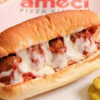 Meatballs Sandwich · Meatballs with marinara sauce, mozzarella cheese and then baked to perfection.