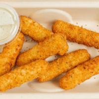 Mozzarella Sticks (8 Pieces) · Served with our homemade pizza sauce or ranch dressing.