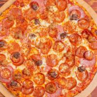 All Meat · Linguica, Italian sausage, pepperoni and sausage with homemade pizza sauce.