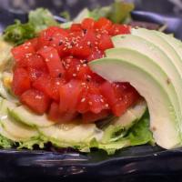 Poke Salad · Mixed Green, Cucumber, Spicy. Tuna or salmon, Avocado, Sesame Seeds with Poke sauce.