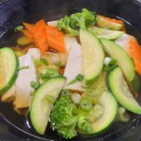 Vegetable Udon · Japanese udon soup with vegetables.