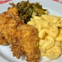 Fried Catfish Plate · Southern fried catfish with choice of two sides.