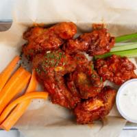 Chicken Wings · With ranch, buffalo, BBQ or hand grenade sauce.