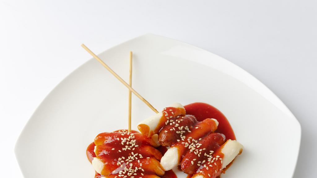 Fried Rice Cake With Sausage · 1 Skewer per serving