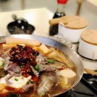 Spicy Beef Pot · The best broth and the special Sichuan recipe, enjoy this spicy beef pot. Tofu, Quail Egg, B...