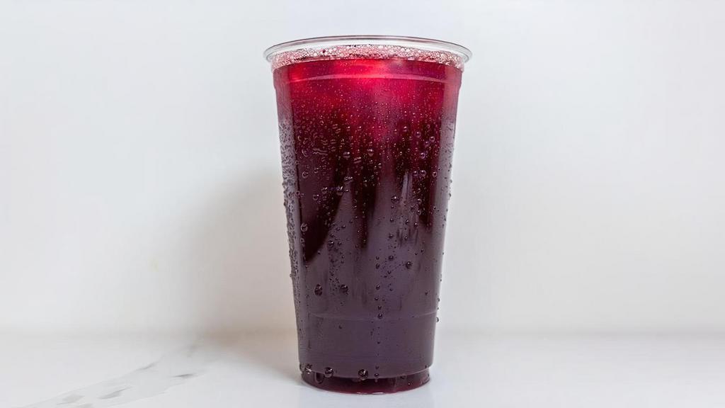 Chicha Morada. · A unique & refreshing beverage. A traditional purple corn brewed with pineapple, clove, cinnamon and a splash of lime juice!