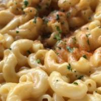 Loaded  Mac And Cheese · Large portion of our mac n cheese loaded with bacon and topped with cheese and chives.