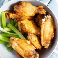 Chicken Wings · Garlic parmesan or buffalo or habanero or whiskey bbq.