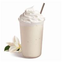 Pure Vanilla Affogato Ice Blended® Drink · Non-fat milk blended with French Deluxe™ vanilla powder and ice then topped with whipped cre...