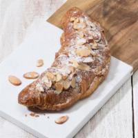 Croissants|Almond Croissant · A delicate combination of moist almond filling, sweet butter croissant, topped with crunchy ...