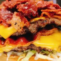 Double Bacon Cheeseburger · Two Layers of Charbroiled Beef Patty, Double Cheese, and Crispy Bacon w/ House made Thousand...
