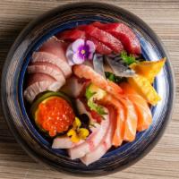 Premium Chirashi Bowl · Chef's best choice sashimi with bed of sushi rice.