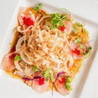 Crunch Onion Albacore Sashimi · Albacore sashimi with jalapeño and onion topped with crunchy onion served with house special...