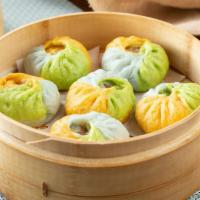 Dx Special Bao (6) · Steamed pork & mushroom buns colored with natural coloring from veggies juice.