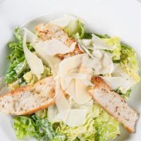 Caesar Salad · Chopped romaine, house-made croutons, shredded parmesan, homemade caesar dressing.